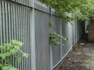 Steel security fence to the storage facility